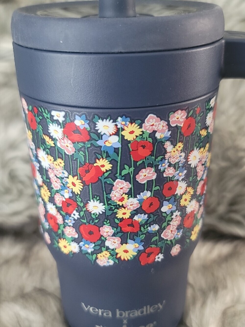 Vera Bradley Navy Floral Travel Tumbler - Picture 3 of 9